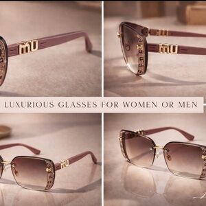 Elegant Designer Sunglasses with Signature Pattern Case